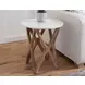 Wyman Banswara White Round Marble Top End Table