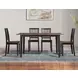 Joplin Walnut and Ebony 62" Extendable Rectangular Dining Table