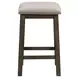 Stanford Taupe and Smokey Walnut Upholstered 4 Piece Bar Table Set with USB Charging