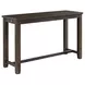 Stanford Taupe and Smokey Walnut Upholstered 4 Piece Bar Table Set with USB Charging