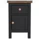 Stormy Ridge Chicory Black and Brown Rectangular Chairside Table with USB Charging