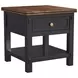 Stormy Ridge Chicory Black and Brown Rectangular End Table with USB Charging