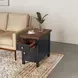 Stormy Ridge Chicory Black and Brown Rectangular Chairside Table with USB Charging