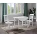 Naples White 42" Extendable Dining Table Set of 3