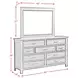 Damen Rich Cherry 9 Drawer Dresser and Rectangular Mirror