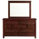 Damen Rich Cherry 9 Drawer Dresser and Rectangular Mirror