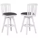 Summer Winds II Gray Fan Back Swivel Upholstered Barstool
