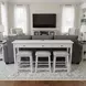 Surfside Weathered White Rectangular Console Table with USB Charging