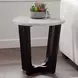 Chrissy White Round Marble Top End Table