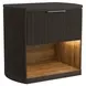 Sutton Dark Brown 1 Drawer Nightstand with LED