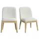Sutton White and Natural Upholstered Dining Side Chair Set of 2