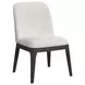 Sutton White and Dark Brown Upholstered Dining Side Chair Set of 2`