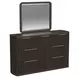 Sutton Dark Brown 7 Drawer Dresser and Rectangular Mirror