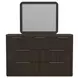 Sutton Dark Brown 7 Drawer Dresser and Rectangular Mirror