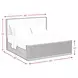 Sutton White and Dark Brown King Upholstered Platform Bed