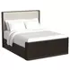 Sutton White and Dark Brown Queen Upholstered Platform Bed