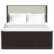 Sutton White and Dark Brown Queen Upholstered Platform Bed