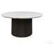 Sutton White and Dark Brown Round Marble Top Coffee Table