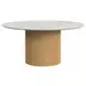 Sutton White and Natural Round Marble Top Occasional Table Set