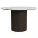 Sutton White and Dark Brown 47" Round Dining Table