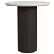 Sutton White and Dark Brown Round Marble Top End Table