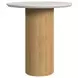 Sutton White and Natural Round End Table