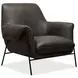 Ambroise Gray Leather Upholstered Club Chair