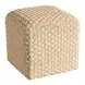 Oakmere Beige Square Pouf