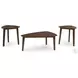 Lyncott Brown Triangular Occasional Table Set