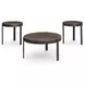 Horizon Hills Warm Rustic and Black 3 Piece Round Occasional Table Set