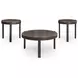 Horizon Hills Warm Rustic and Black 3 Piece Round Occasional Table Set