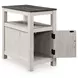 Fendenmore Brown Gray and Antique White Rectangular Chairside End Table with USB Charging