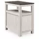 Fendenmore Brown Gray and Antique White Rectangular Chairside End Table with USB Charging