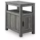 Fendenmore Brown and Gray Rectangular Chairside End Table with USB Charging