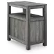 Fendenmore Brown and Gray Rectangular Chairside End Table with USB Charging