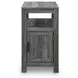 Fendenmore Brown and Gray Rectangular Chairside End Table with USB Charging