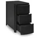Camdill Black Rectangular Chairside End Table with USB Charging