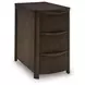 Camdill Dark Brown Rectangular Chairside End Table with USB Charging