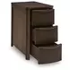 Camdill Dark Brown Rectangular Chairside End Table with USB Charging