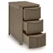 Camdill Light Brown Rectangular Chairside End Table with USB Charging