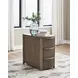 Camdill Light Brown Rectangular Chairside End Table with USB Charging