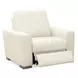 Live Beautifully Cream Leather Optimus Power Recliner with Power Headrest and USB Charging