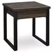Wickman Falls Dark Brown and Black Square End Table