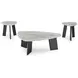 Lilyberg Gray and Black Triangular Marble Top Occasional Table Set of 3