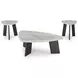 Lilyberg Gray and Black Triangular Marble Top Occasional Table Set of 3