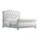 Summer Creek Blue and White Upholstered King Sleigh Bed