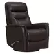 Novara Milan Brown Leather Swivel Glider Recliner
