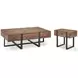 Prescott Rustic Honey And Distressed Iron Large Rectangular Occasional Table Set