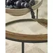 Noraluna Medium Brown and Black Round Glass Top Cocktail Table