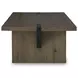 Kandinew Medium Brown and Black Rectangular Cocktail Table